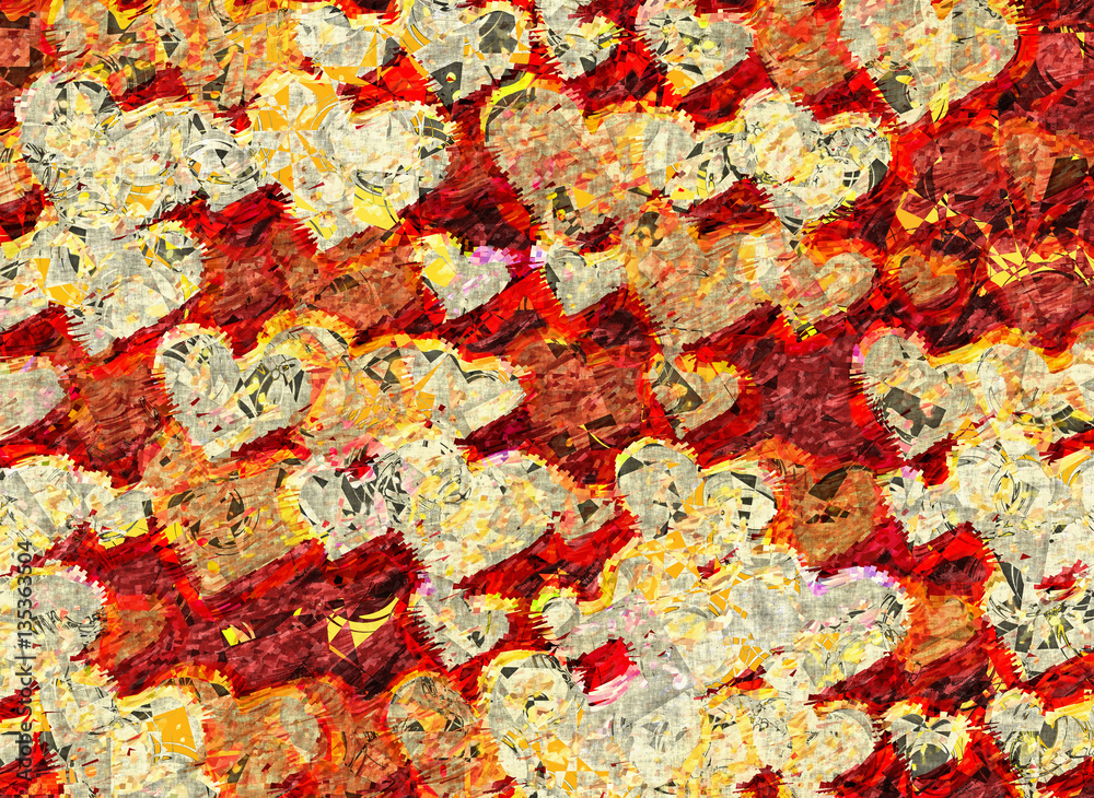 patchwork style picture of many hearts patchwork style picture of many hearts
