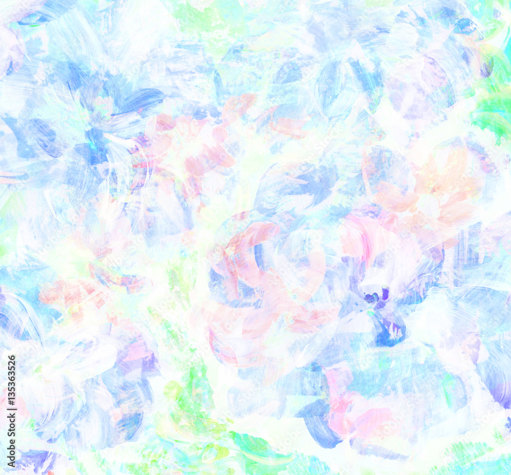 Abstract floral  watercolor hand painted background in light colors