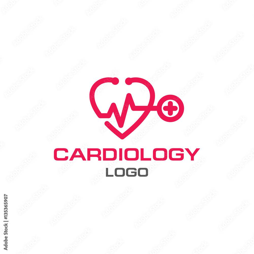 Universal logo for cardiology. The icon for the doctor. Modern logo for medical clinic, vector heart 