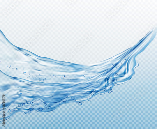 Transparent water splashes, drops isolated on transparent background. Vector illustration EPS10