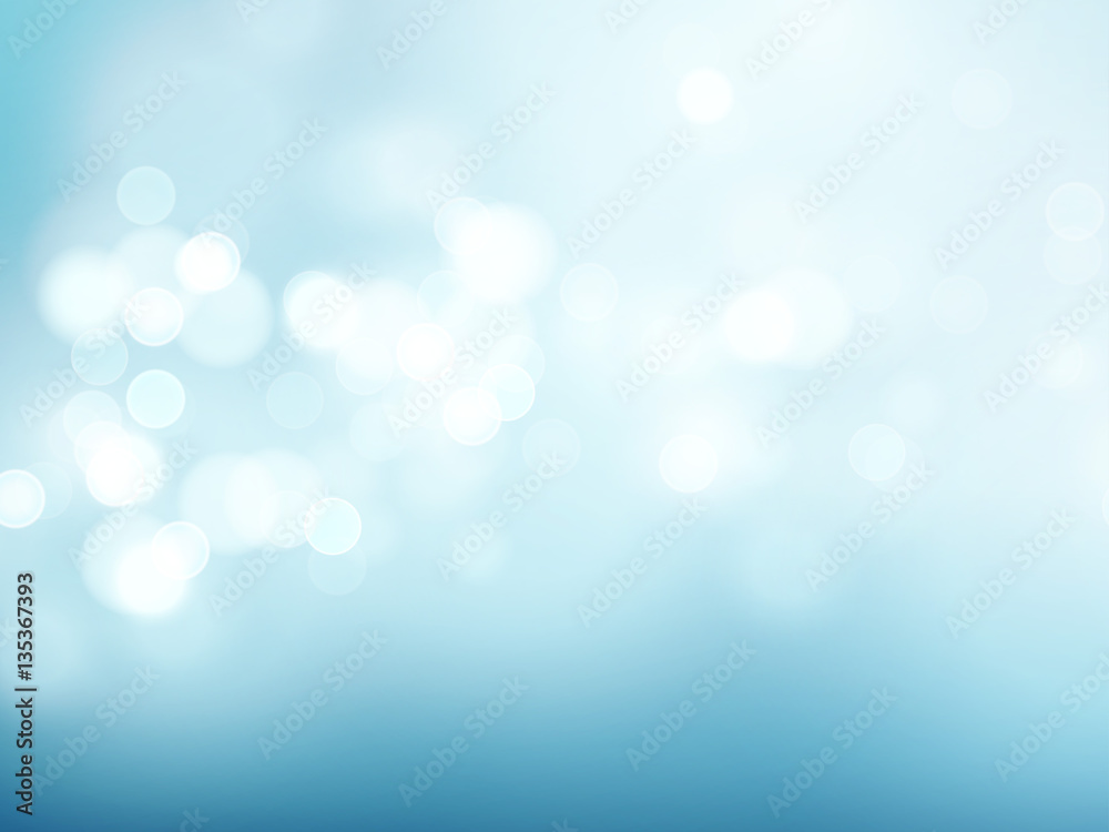 Abstract blue circular bokeh background. Vector illustration