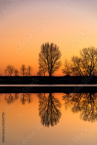 Romantic autumn nature reflection