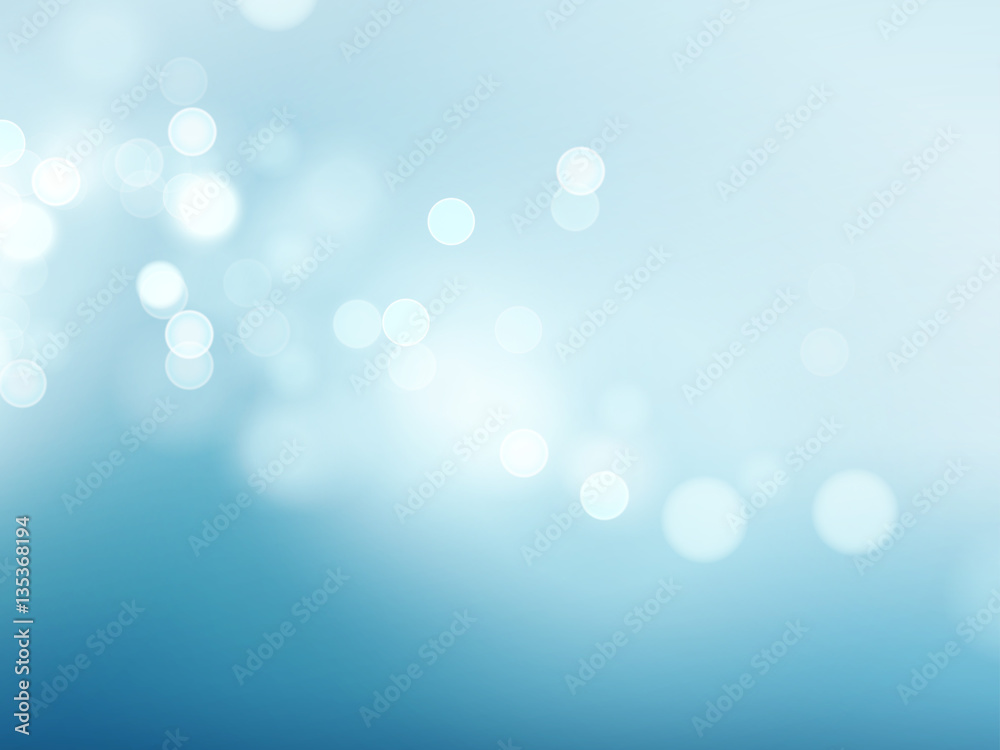 Abstract blue circular bokeh background. Vector illustration