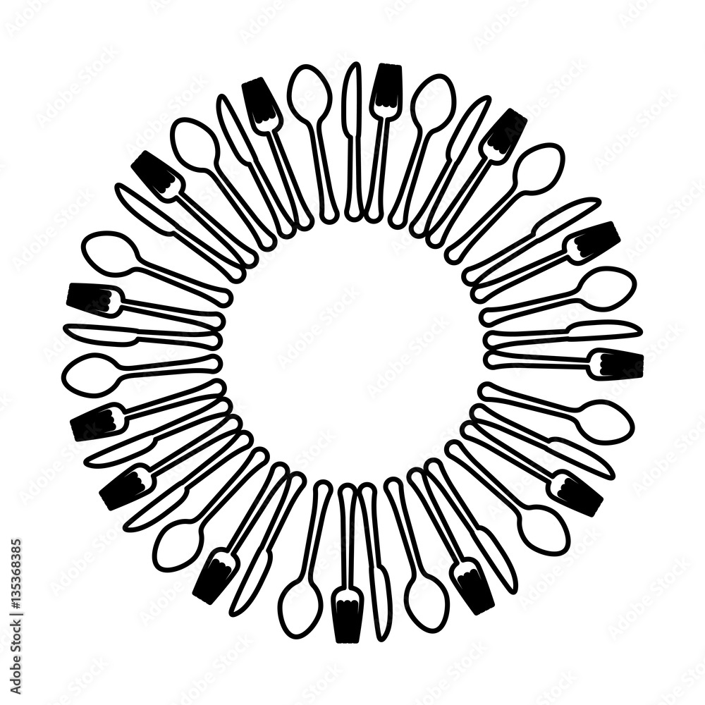 figure kitchen utensils icon image, vector illustration