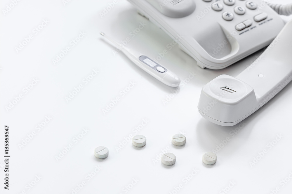 concept calling doctor to home check up concept calling doctor to home check up