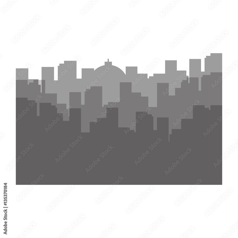 shape city scene with building image, vector illustration icon