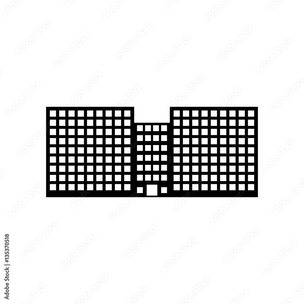 Fototapeta premium silhouette city school building line sticker, vector illustration image