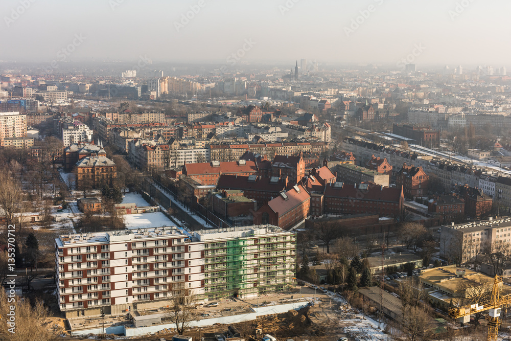 aerial view of Wroclaw city in Poland