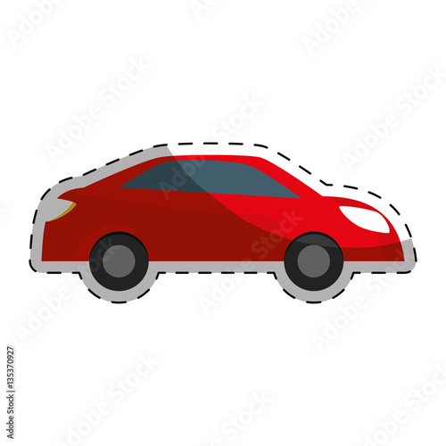 red car city scene image design icon  vector illustration