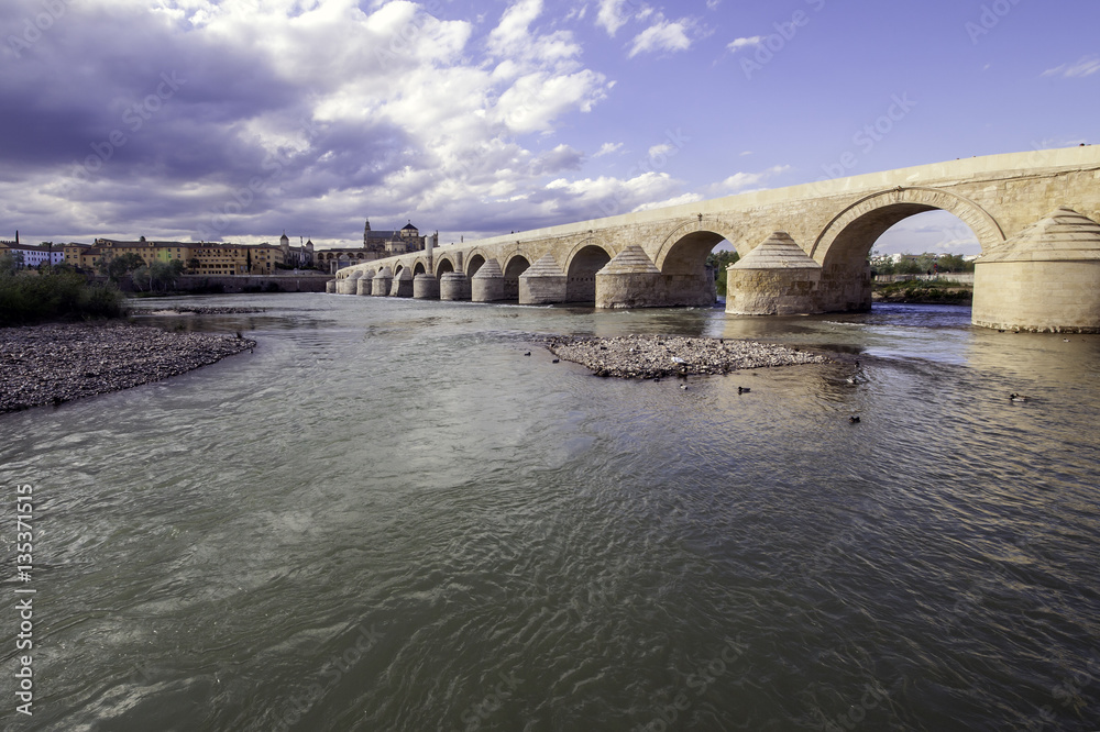 Roman bridge of Cordova. Placed on the river The Guadalquivir to his step along Cordova. Acquaintance like 