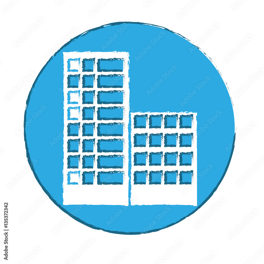 emblem buildings and city scene line sticker, vector illustration emblem buildings and city scene line sticker, vector illustration