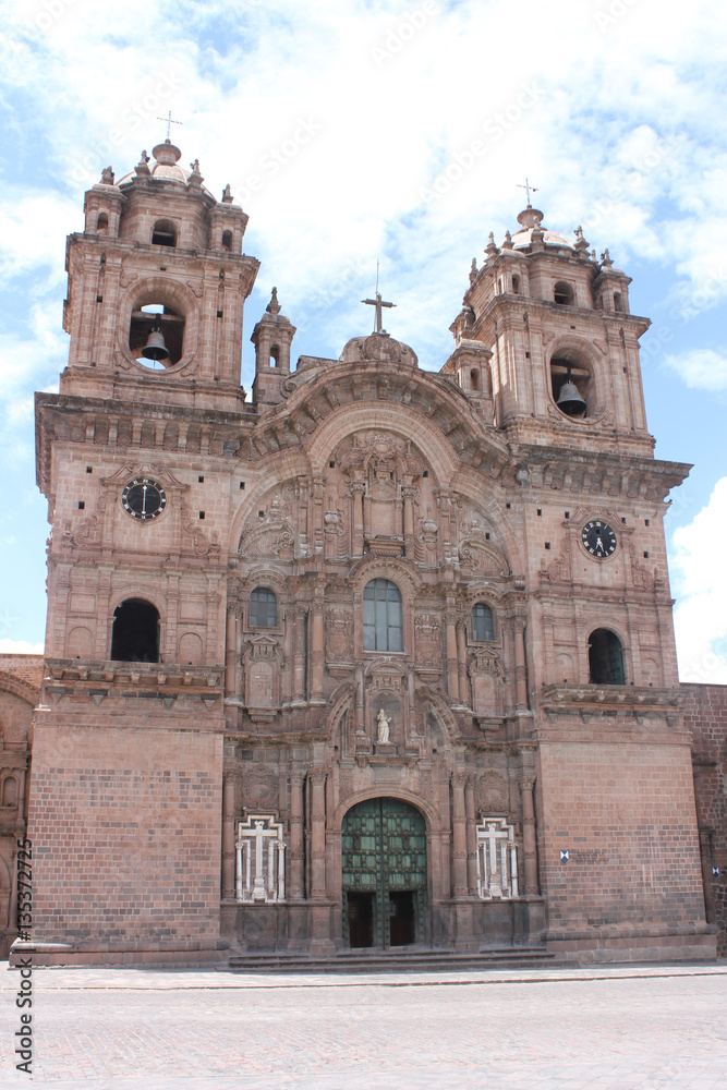 Central square of the city - Cathedral in Plaza de Armas Cuzco Peru