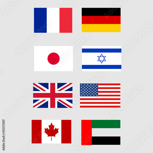 World flags all vector color official isolated