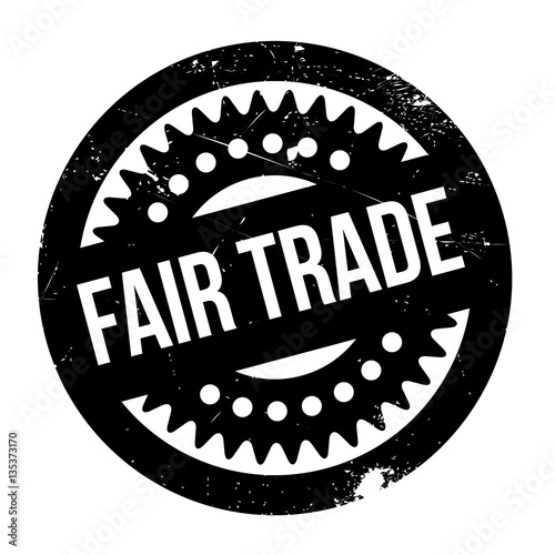Fair Trade rubber stamp. Grunge design with dust scratches. Effects can be easily removed for a clean, crisp look. Color is easily changed.