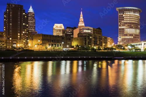 Cleveland skyline at night