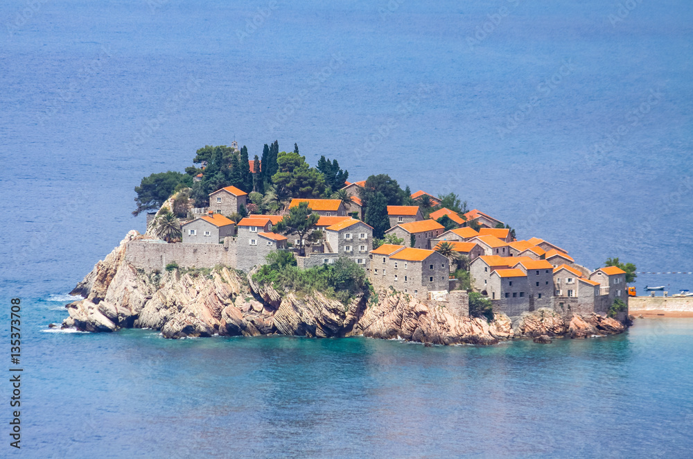 Sveti Stefan island, Adriatic sea, Montenegro