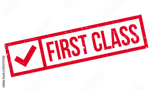 First Class rubber stamp. Grunge design with dust scratches. Effects can be easily removed for a clean, crisp look. Color is easily changed.