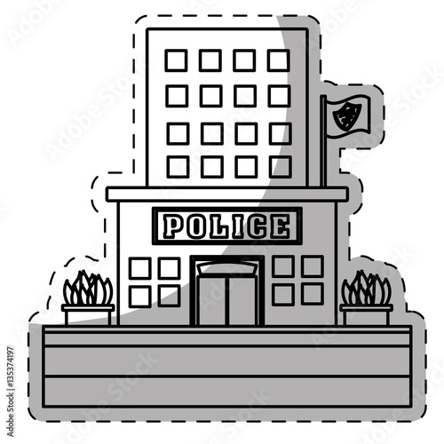 figure police station icon image, vector illustration