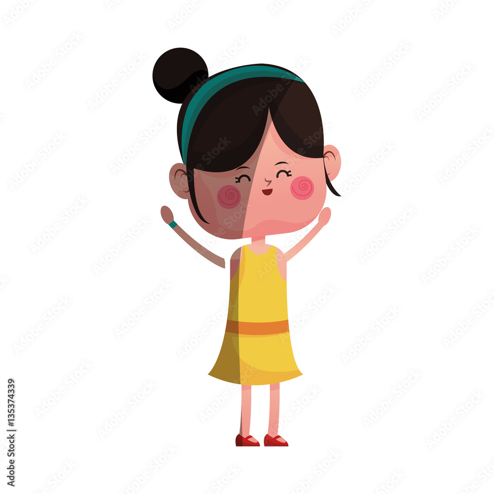 kawaii girl icon over white background. colorful design. vector illustration kawaii girl icon over white background. colorful design. vector illustration