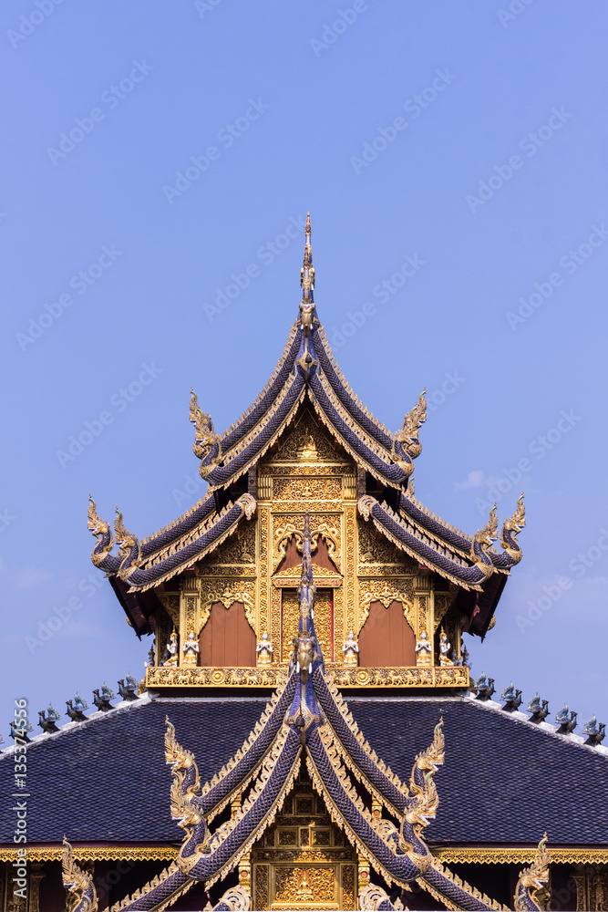 Teak Chapel In Wat Banden, Chiangmai Thailand Teak Chapel In Wat Banden, Chiangmai Thailand