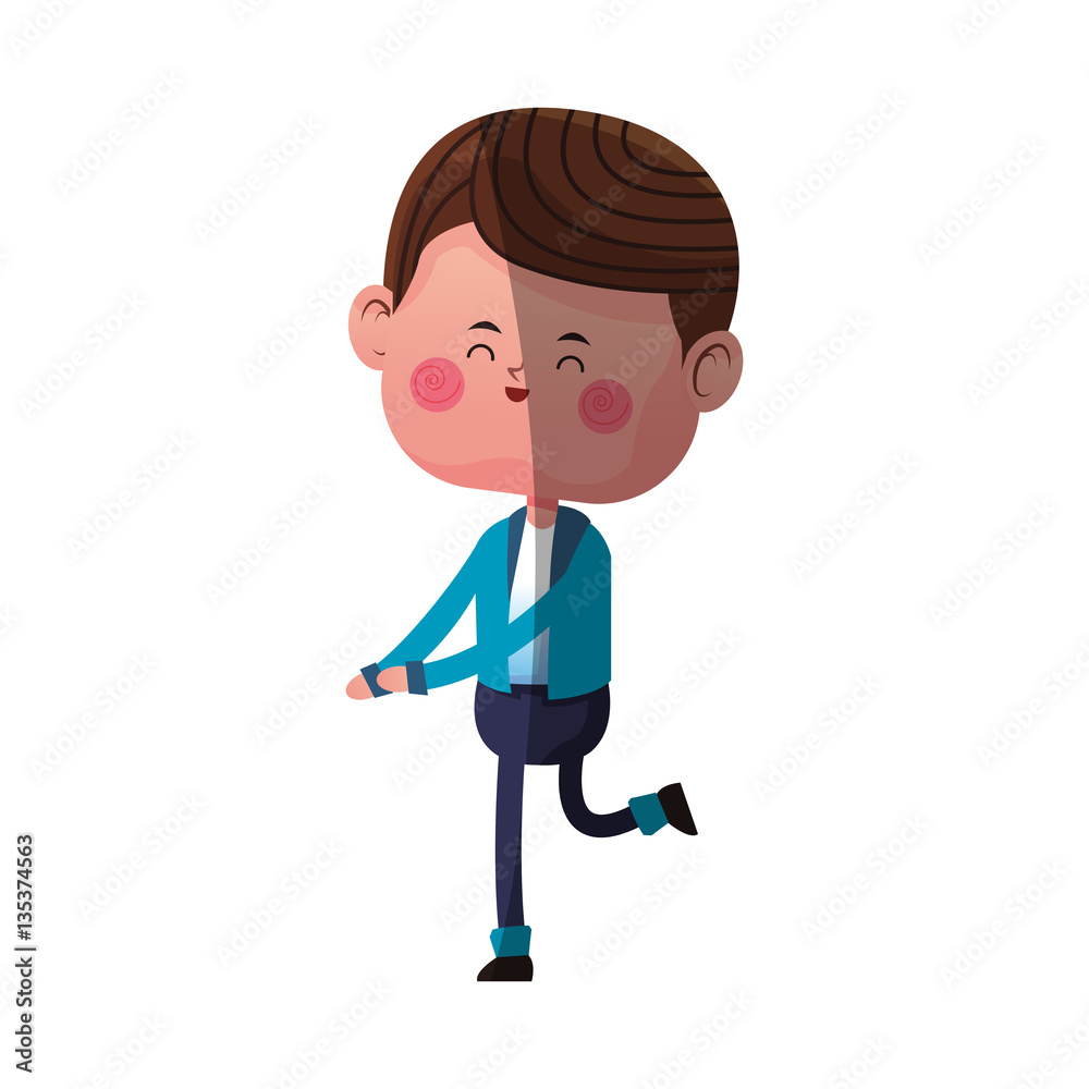 kawaii boy icon over white background. colorful design. vector illustration kawaii boy icon over white background. colorful design. vector illustration