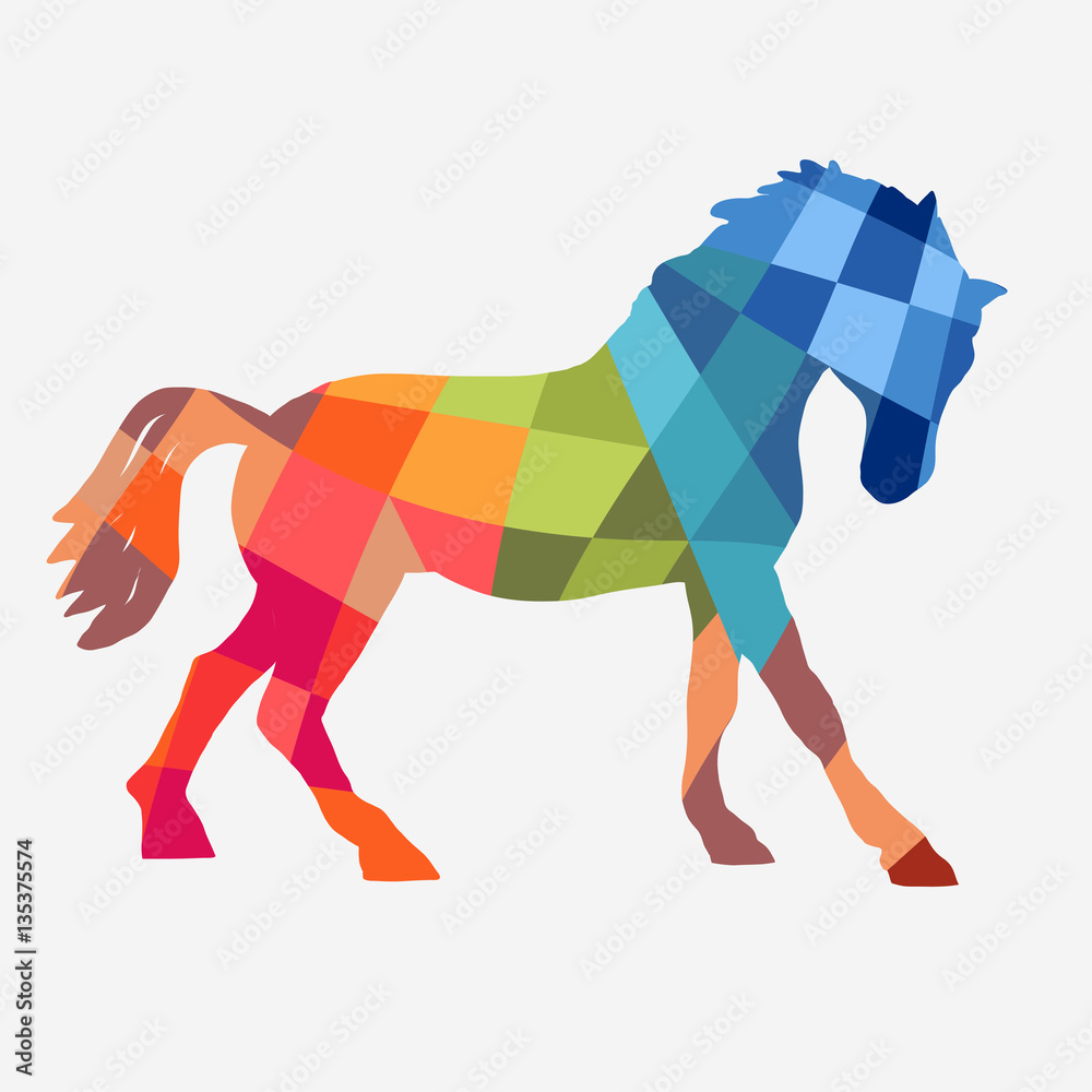 Obraz premium Horse vector geometric shapes