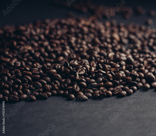 brown grains on a gray background