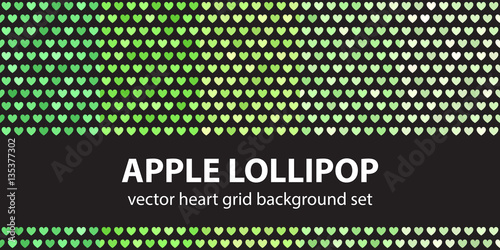 Heart pattern set "Apple Lollipop". Vector seamless backgrounds