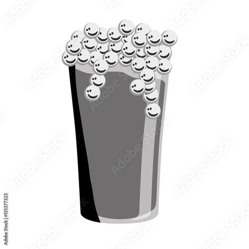 grayscale glass beer icon image design, vector illustration