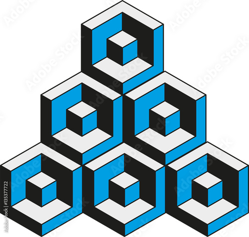 Vector illustration of an isometric pile of cubes