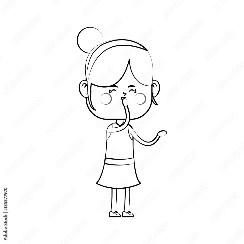 kawaii girl icon over white background.vector illustration kawaii girl icon over white background.vector illustration