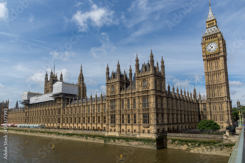 LONDON  ENGLAND - JUNE 19 2016  Cityscape of Westminster Palace and Big Ben  London  England  United Kingdom