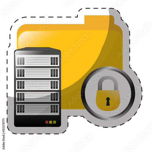 data center storage icon sticker image vector illustration design 