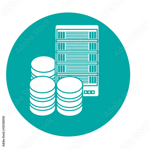 data center storage two tone button icon image vector illustration design 