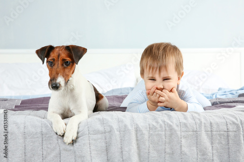 Cute little boy with funny ...