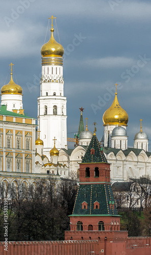 Tower, belfry and Temples of Moscow Kremlin, Russia