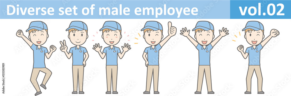 Diverse set of male employee, EPS10 vol.02