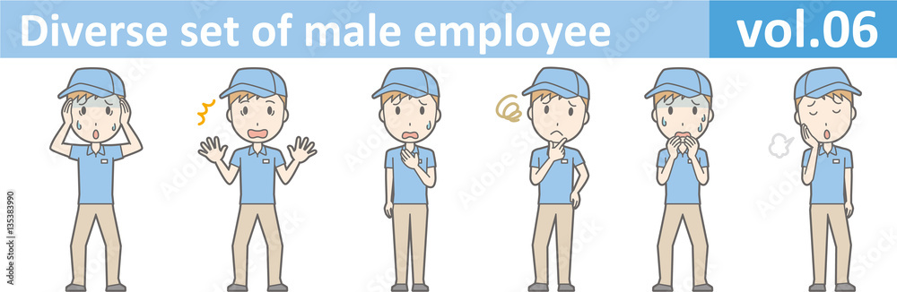 Diverse set of male employee, EPS10 vol.06