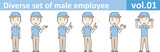 Diverse set of male employee, EPS10 vol.01