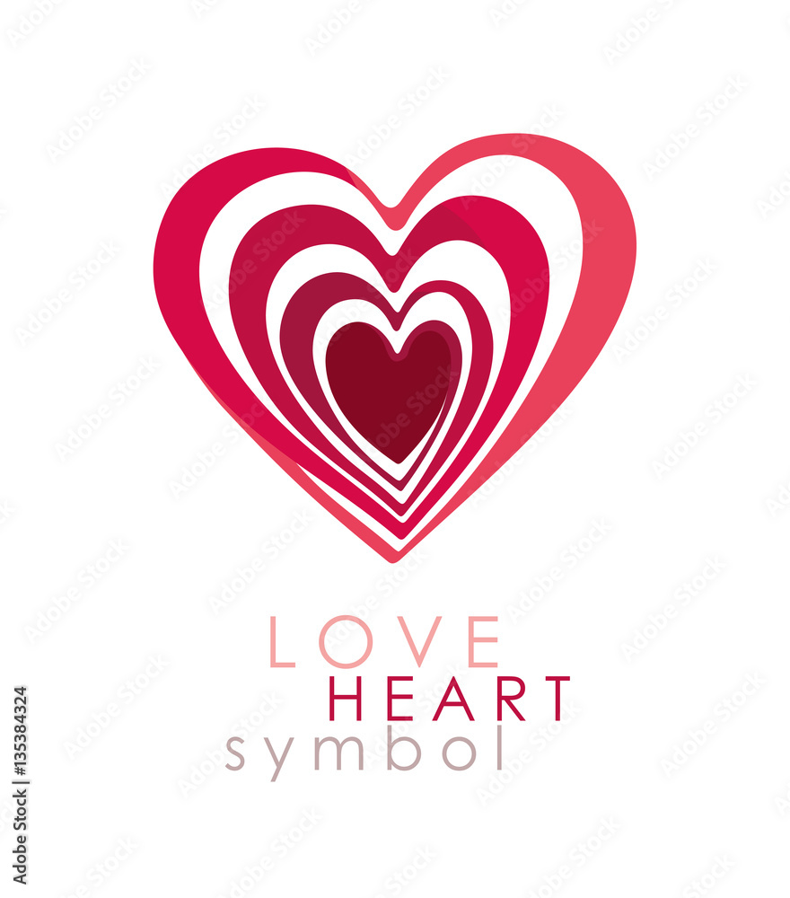 Love Heart Symbol. Optical illusion reiteration deep inside itself.