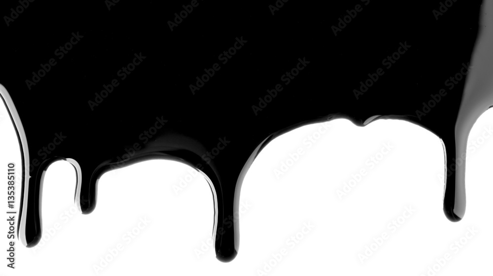 Black fluid on white background Black fluid on white background