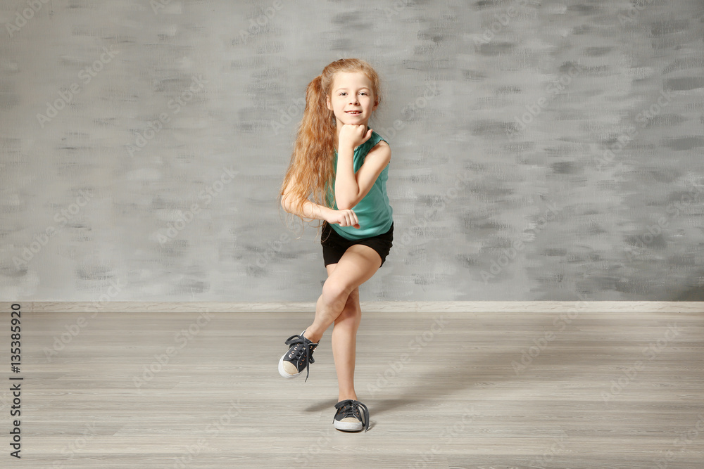 Cute funny girl in dance studio Cute funny girl in dance studio