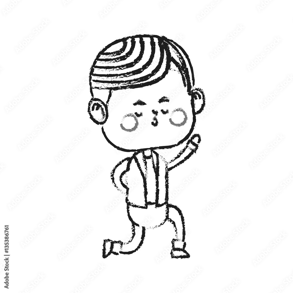 kawaii boy icon over white background. vector illustration