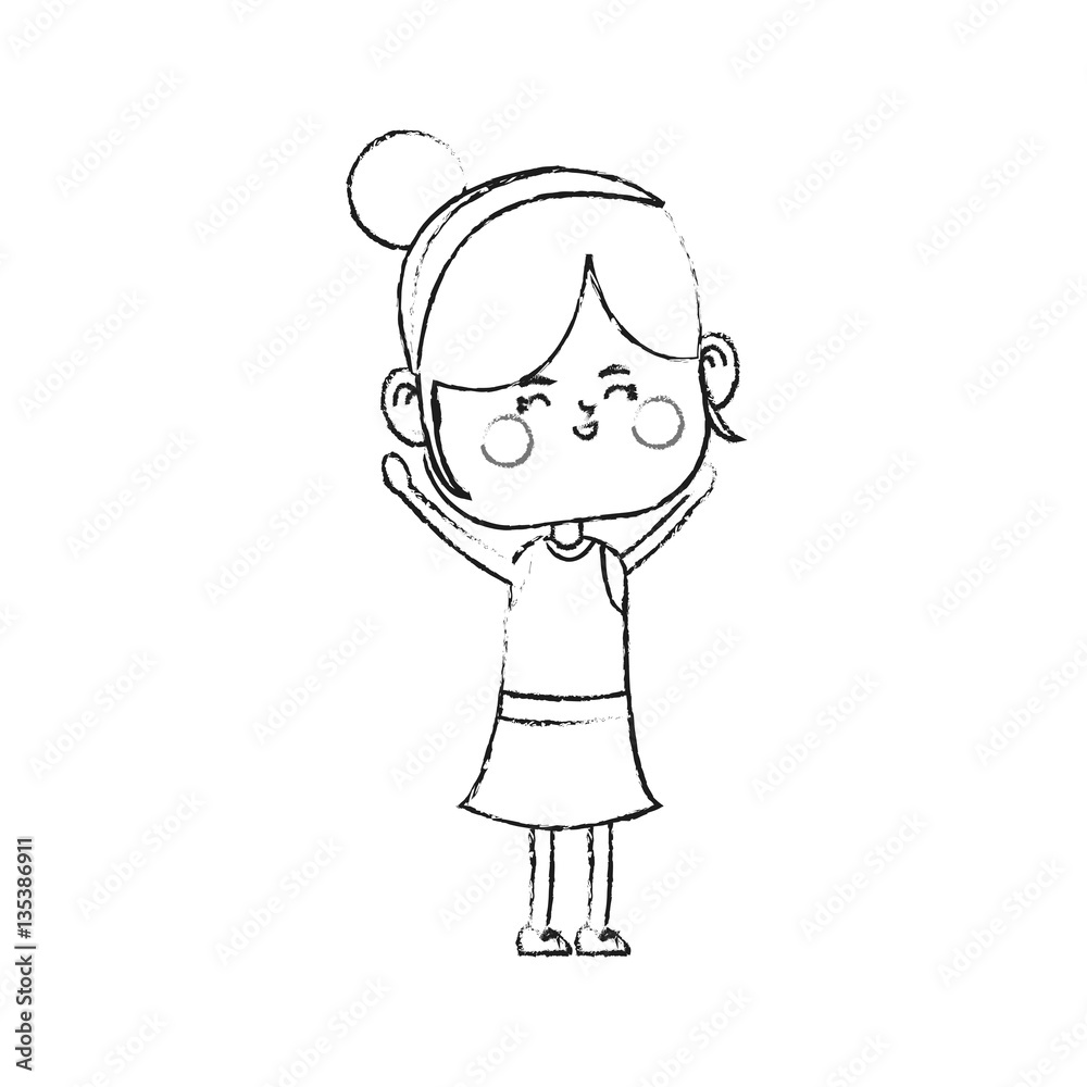 kawaii girl icon over white background. vector illustration kawaii girl icon over white background. vector illustration