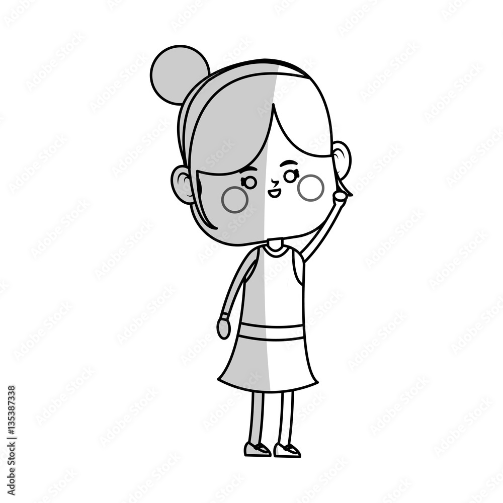 kawaii girl icon over white background. vector illustration