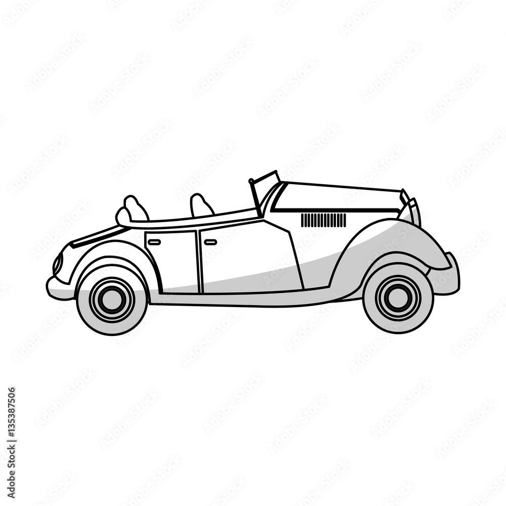 classic car icon over white background. vector illustration