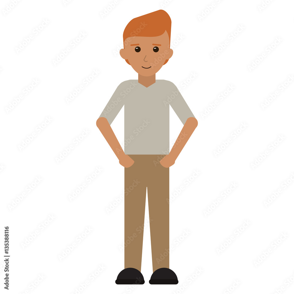 man young tshirt standing stylish vector illustraton eps 10