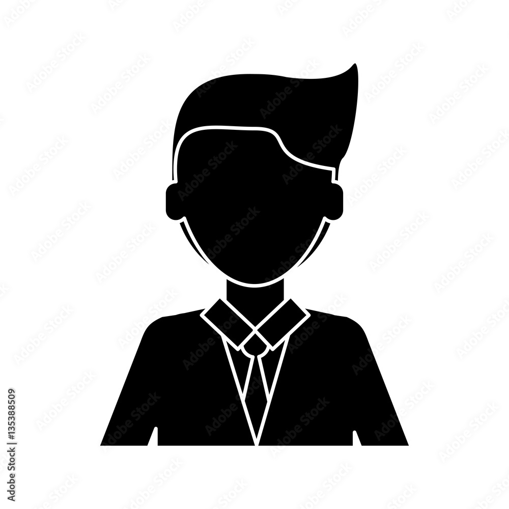 silhouette young man with suit tie employee vector illustration eps 10 silhouette young man with suit tie employee vector illustration eps 10