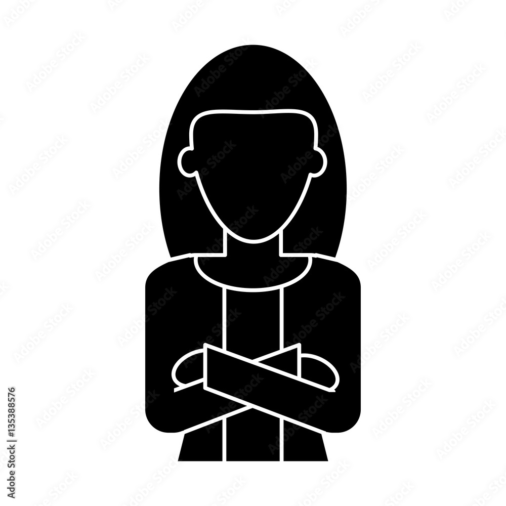silhouette woman leader job business cross arms vector illustration eps 10 silhouette woman leader job business cross arms vector illustration eps 10