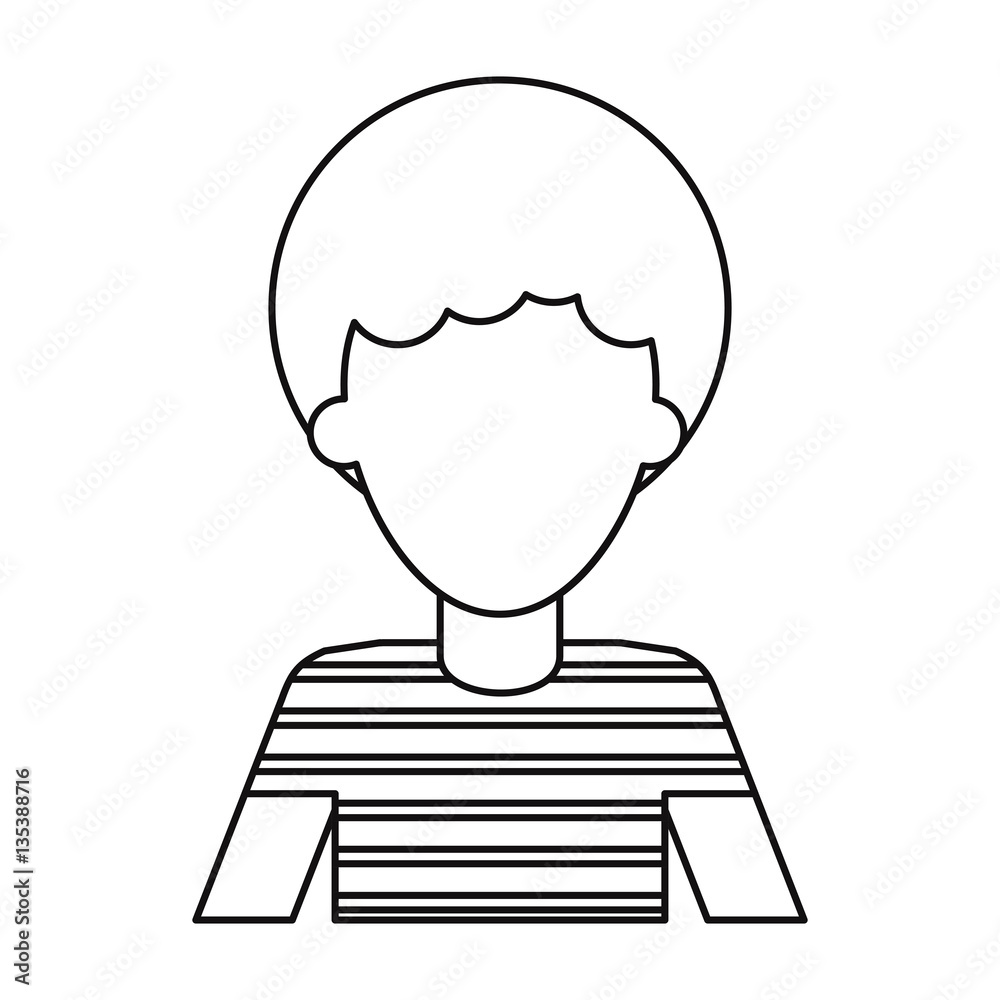 afro man young curly hair t-shirt thin line vector illustration eps 10 afro man young curly hair t-shirt thin line vector illustration eps 10